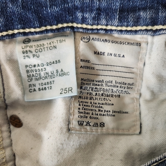 AG Adriano Goldschmied Stilt Roll-Up Cigarette Distressed Jean-Size 25 - Picture 11 of 12